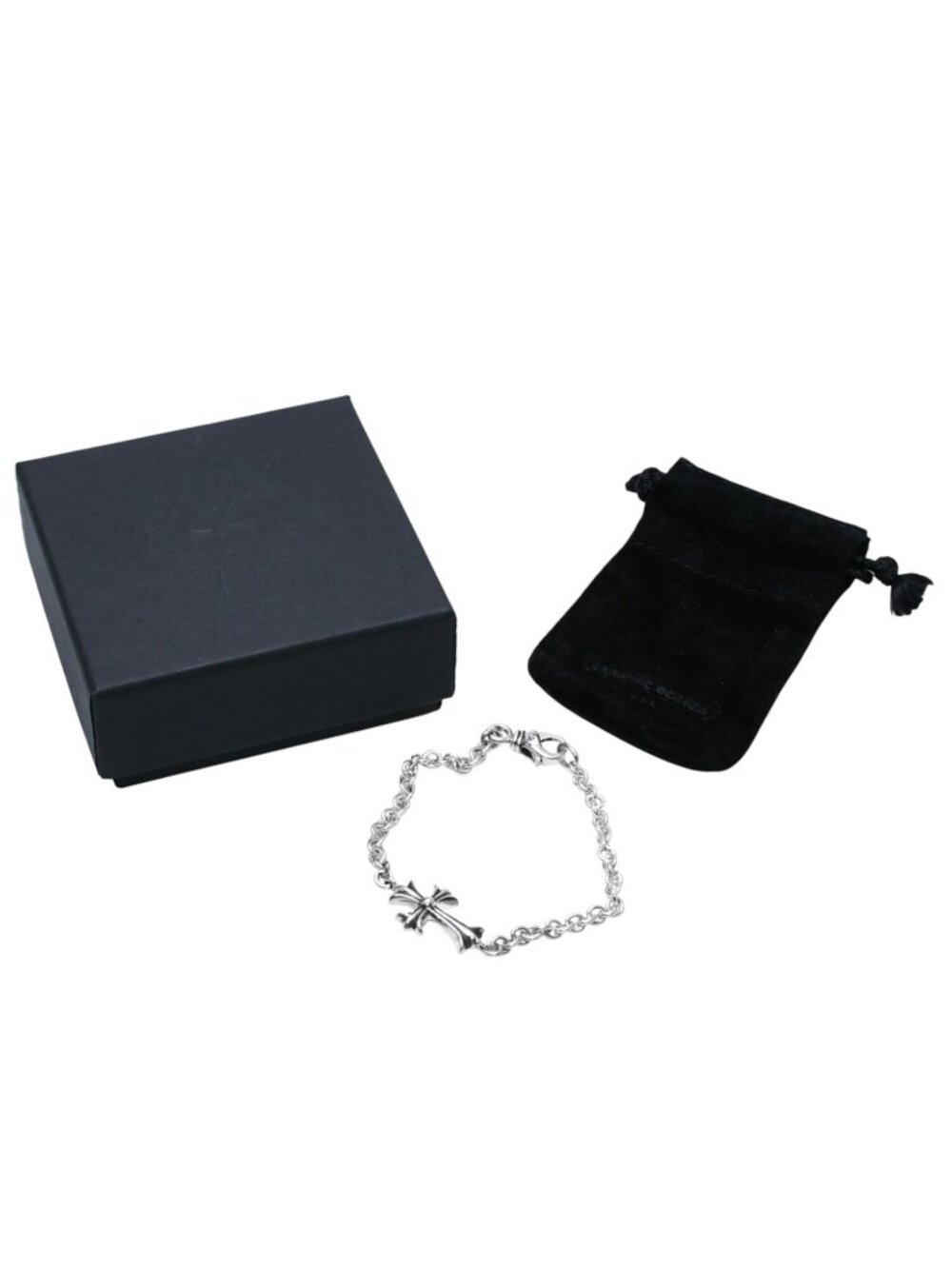 Chrome Hearts Tiny CH Cross Chain Bracelet 925 Sterling Silver NE